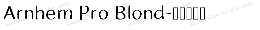Arnhem Pro Blond字体转换